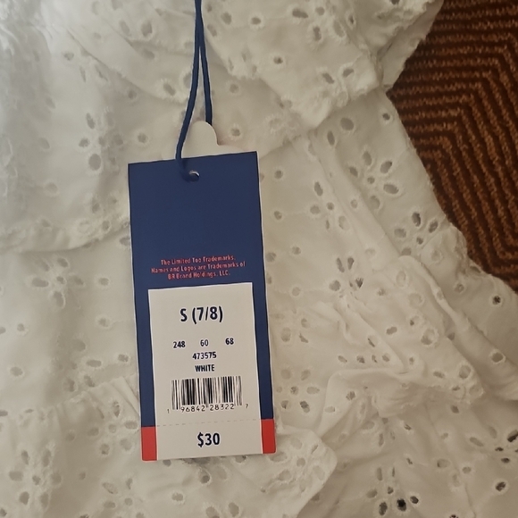 Girls Limited Too White Ruffle Eyelet Skirt Size 7/8 - Picture 2 of 5